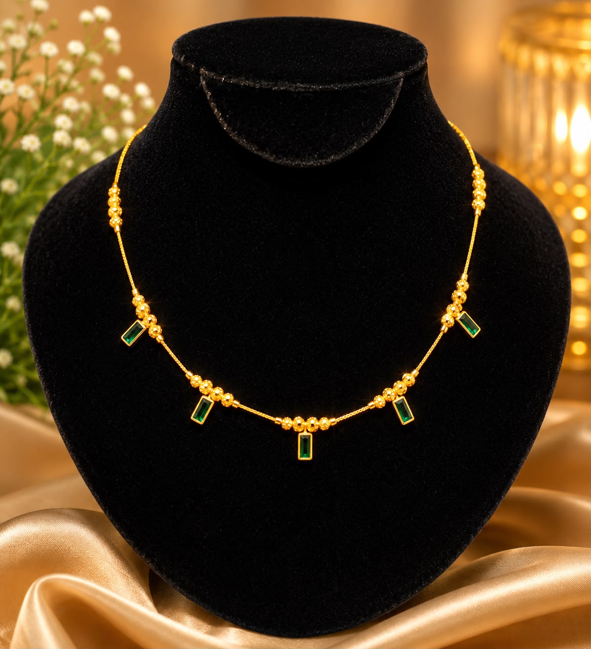 Green square goldplated